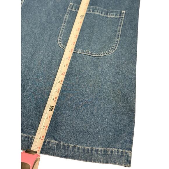 Vintage National Wildlife Federation Denim Jumper Dress Birds Pockets Large - Picture 9 of 10